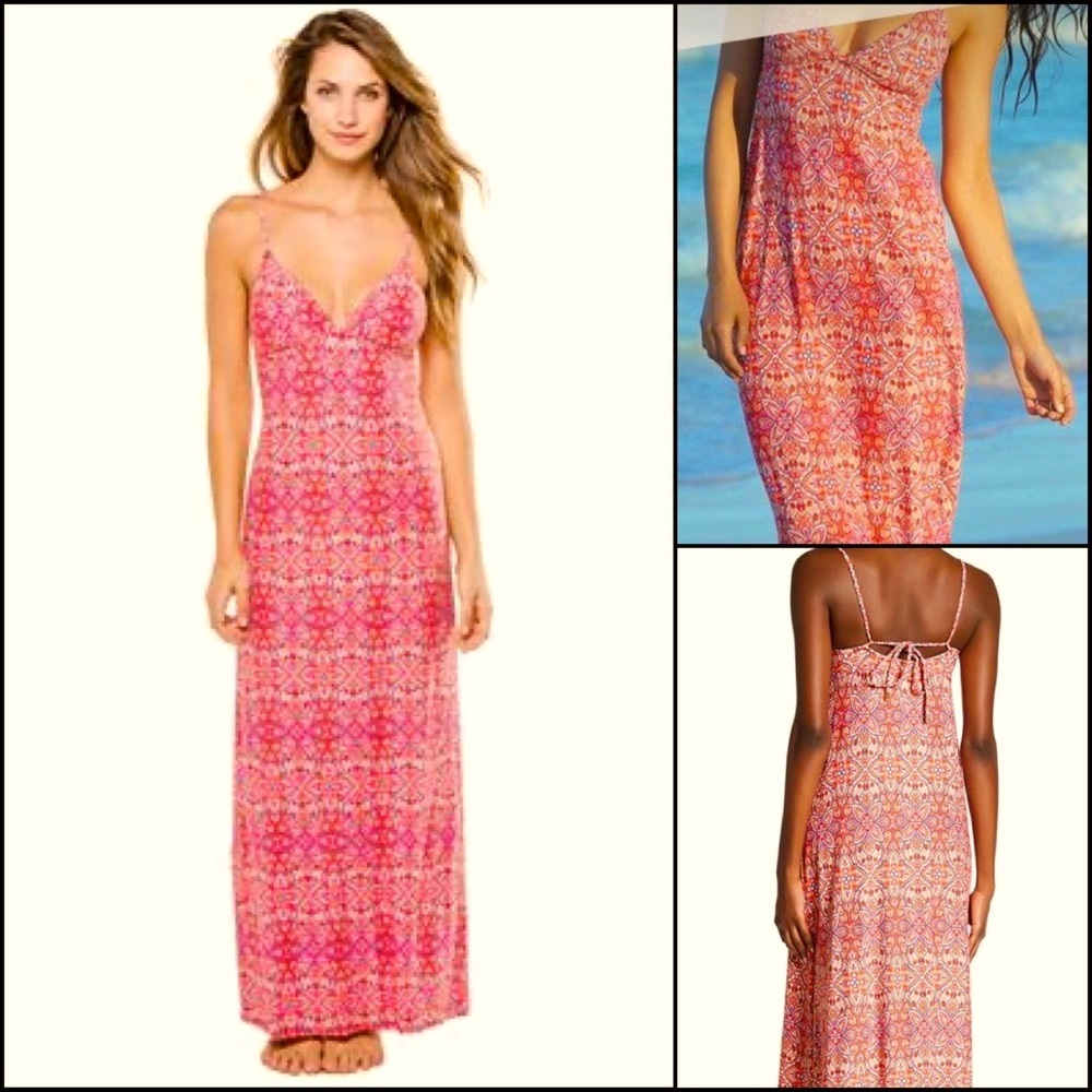 NWT Helen Jon Mosaic Kaleidoscope Stained Glass Print Maxi Dress Coverup - Picture 2 of 9